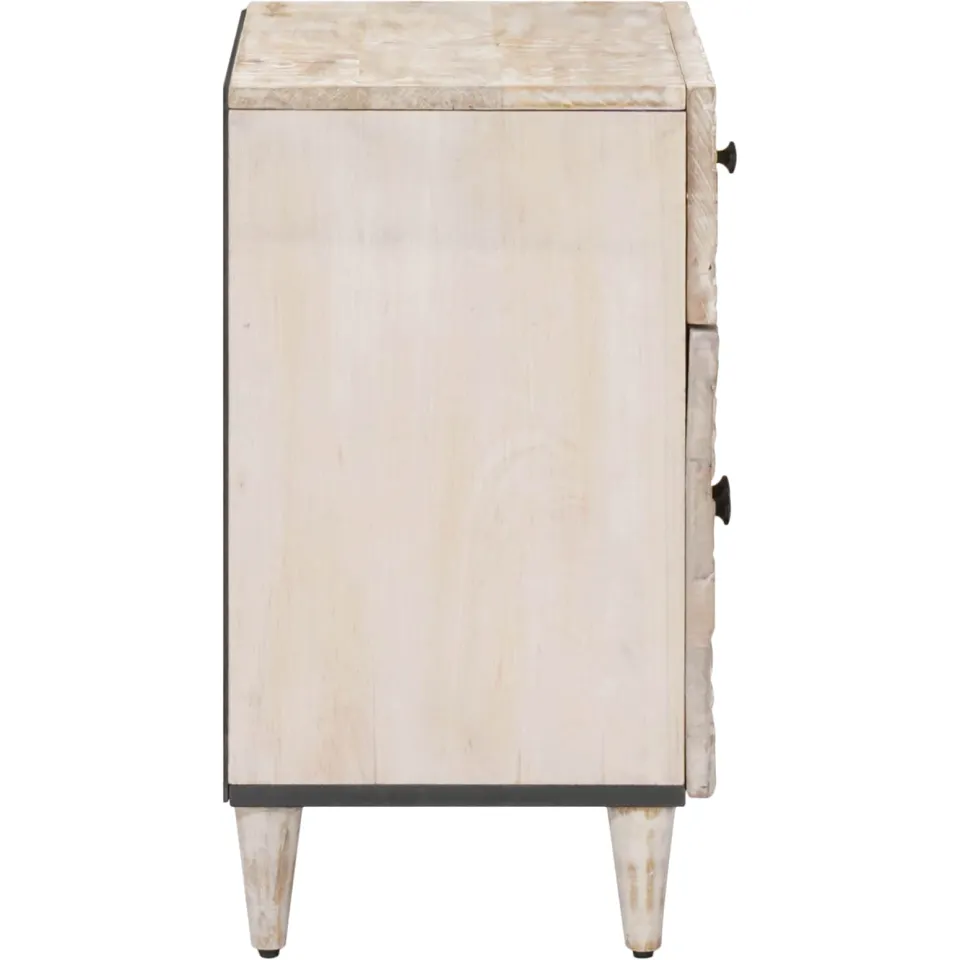 vidaXL Bed kast Wit 50 x 33 x 60 cm Massief Mango Hout, foto 4