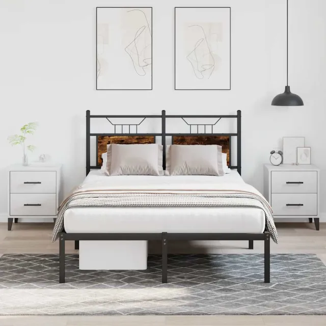 vidaXL Bedframe zonder matras hout gerookt eikenkleurig 120x200 cm