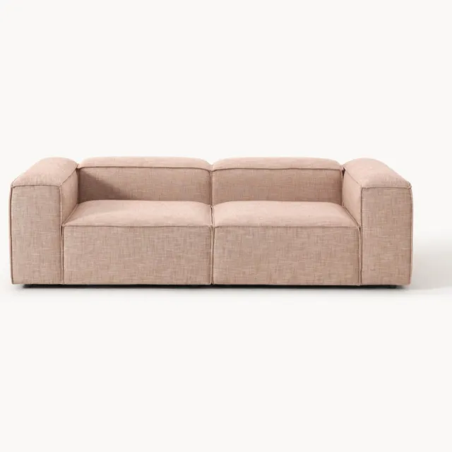 Westwing Collection Modulaire bank Lennon (3-zits) van linnenmix Wijnrood