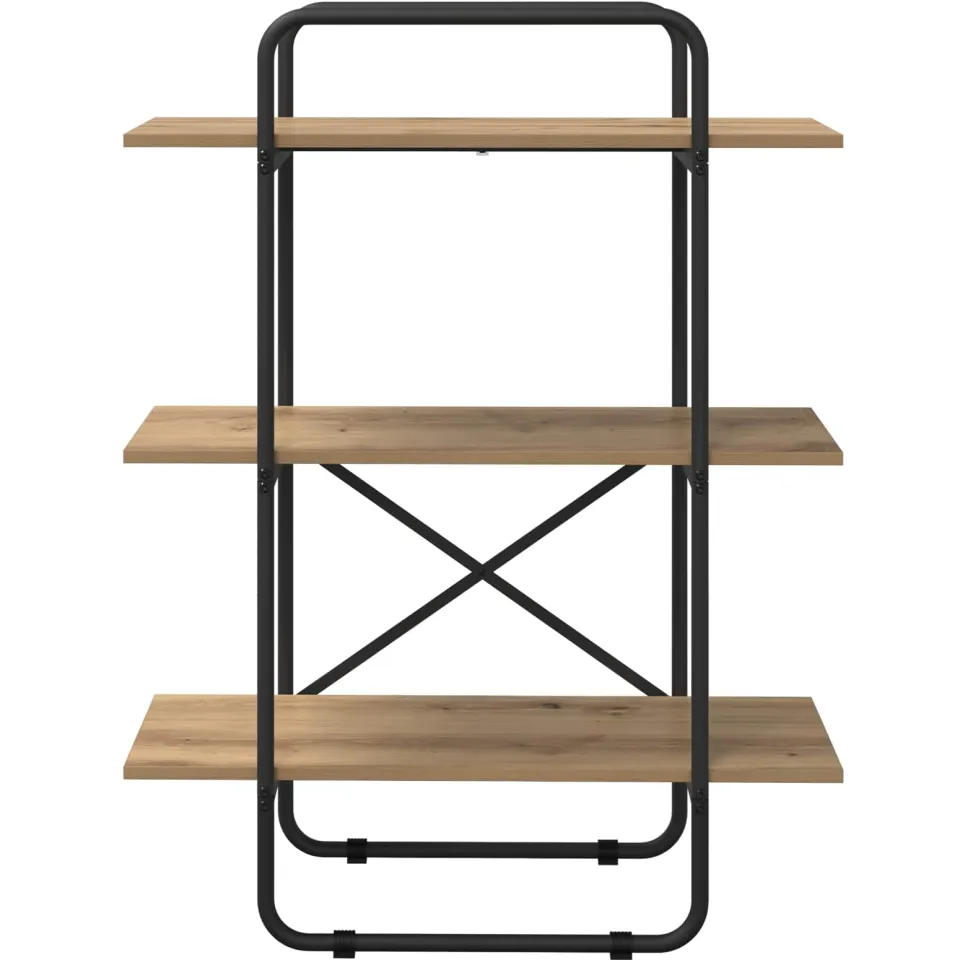 vidaXL Boekenrek 3-laags 80 x 35 x 105 cm PB Artisanaal eiken, foto 2