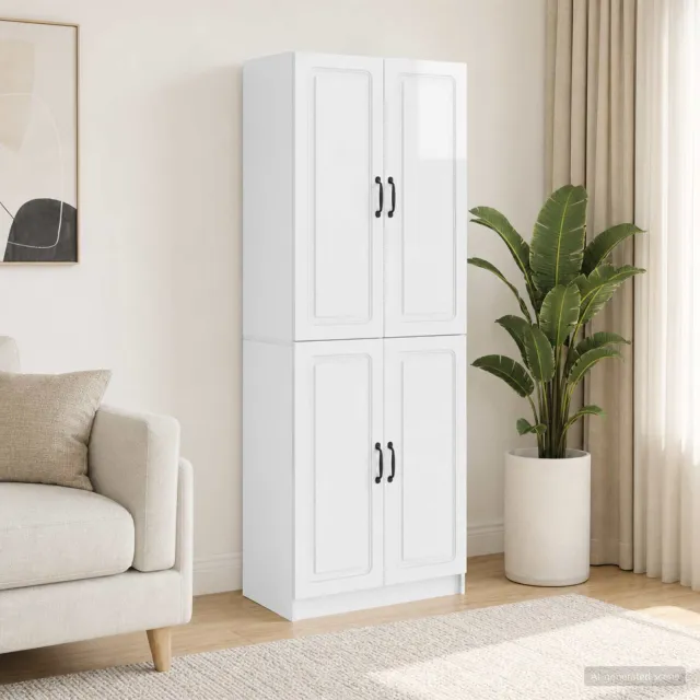 vidaXL Kastenset 2 st Hoogglans Wit 66 x 34,5 x 87 cm Bewerkt hout