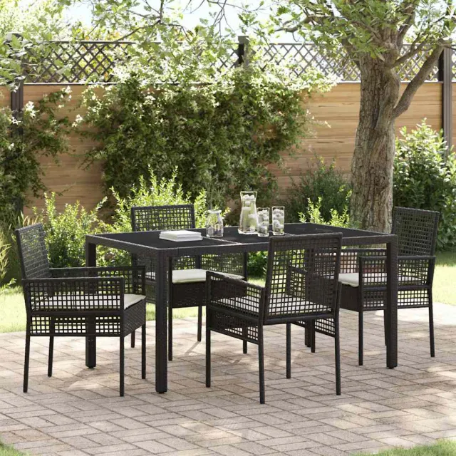 vidaXL Tuin eettafelset 5 st Bruin poly rattan