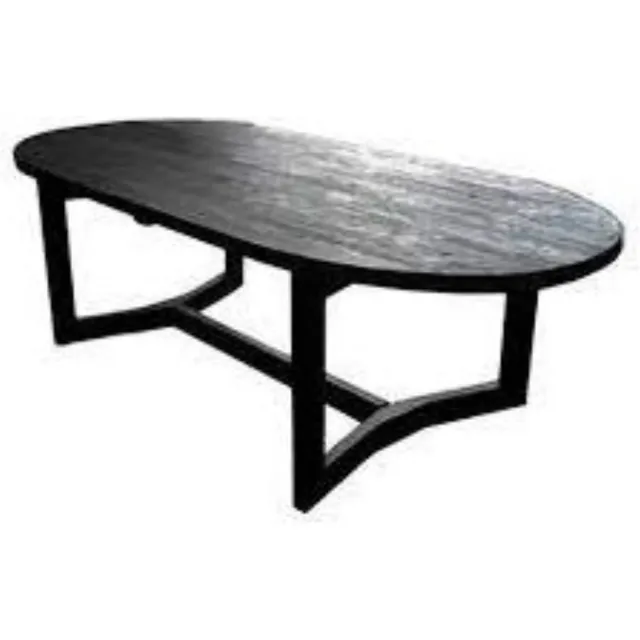 van der Leeden Teak Tuintafel Ovaal 260x110 cm - Black zwart