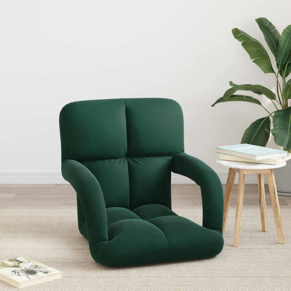 vidaXL Verstelbare vlo stoelen Donkergroen Fluweel groen, foto 3