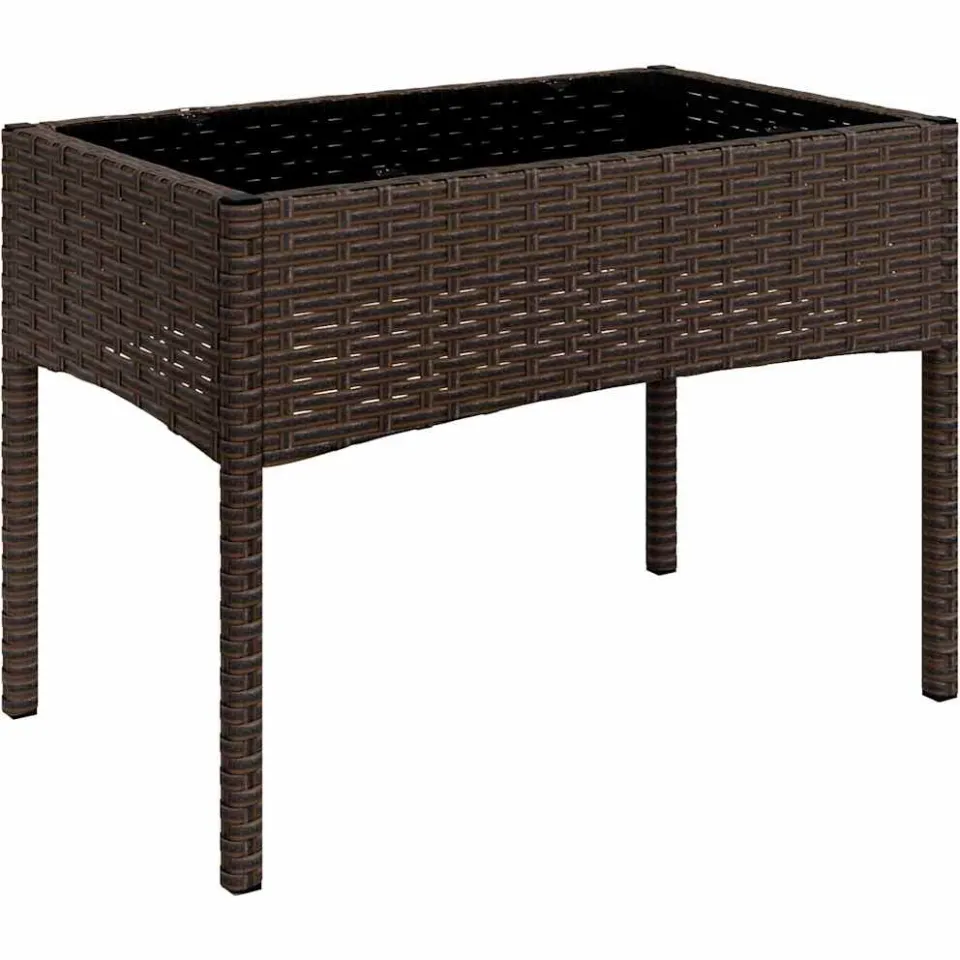 vidaXL 4-delige Loungeset met kussens poly rattan bruin, foto 3