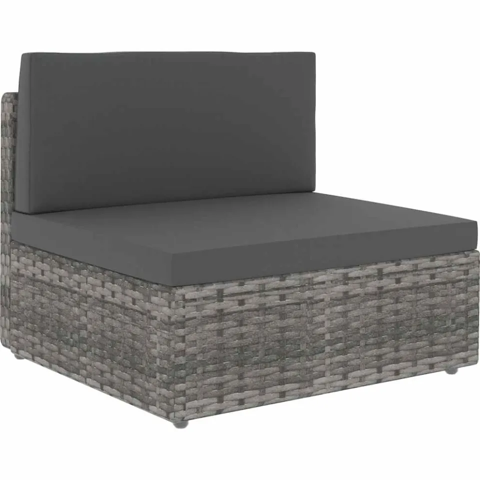 vidaXL 10-delige Loungeset poly rattan grijs, foto 3