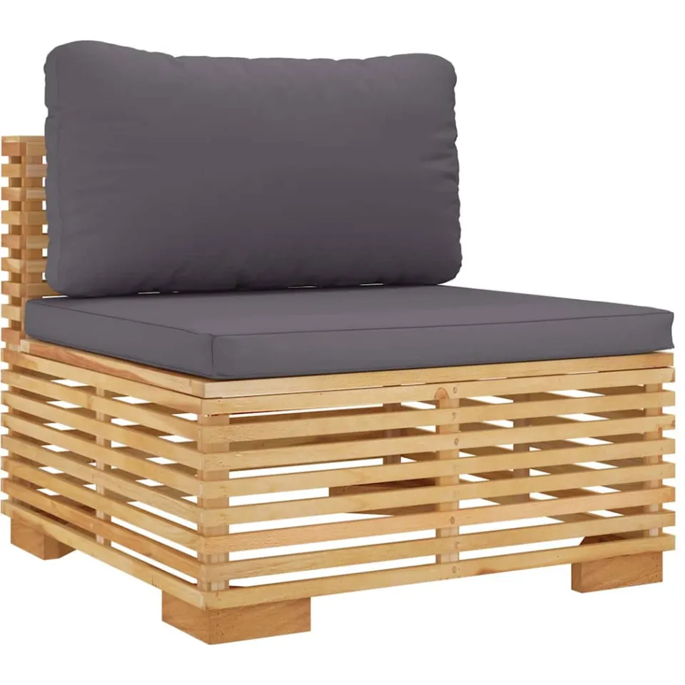 vidaXL 6-delige Loungeset met kussens massief teakhout Bruin