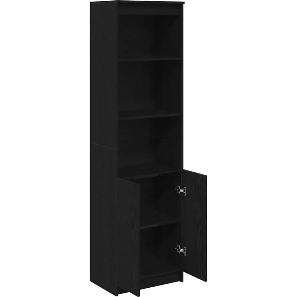 vidaXL Highboard 50x35x180 cm spaanplaat zwart eikenkleurig, foto 4