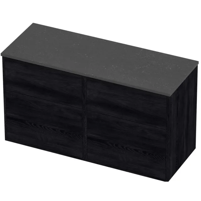 Proline Deck Badmeubelset Hardsteen Voor Grepen 120x46x67 cm Blue Stone Black Oak Eiken