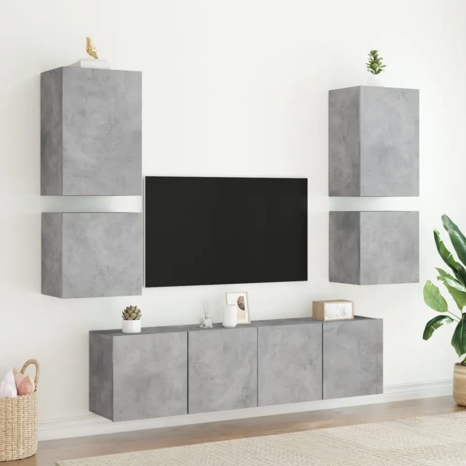 vidaXL Tv-wandmeubel 40,5x30x40 cm bewerkt hout betongrijs grijs, foto 4