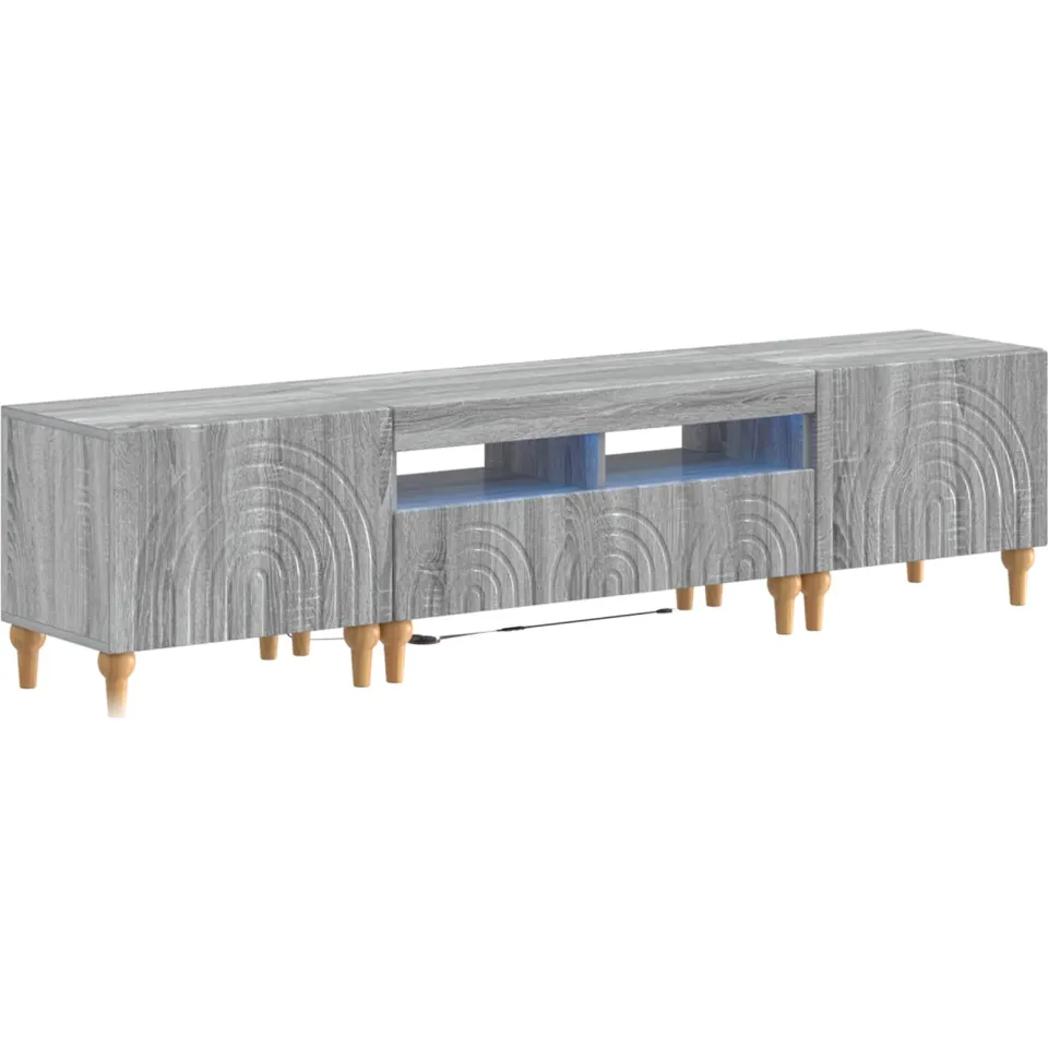 vidaXL 3-delige LED TV-kast Grijs Sonoma Bewerkt hout