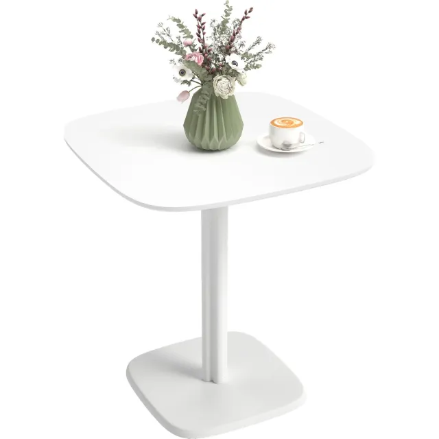Homcom Eettafel - Rubberhout - 70x70x75cm - Wit