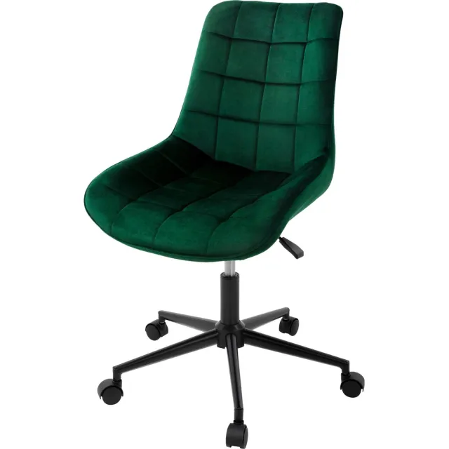ml-design bureaustoel,groen, fluwelen zitting, metalen frame,gestoffeerde stoel met rugleuning,in hoogte verstelbaar, 360° draaibare stoel met 5 wielen,ergonomische bureaustoel voor thuiskantoor &