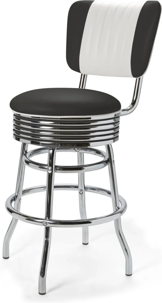Bel Air Furniture Bel Air Retro Barkruk BS-29-66-CB Zwart