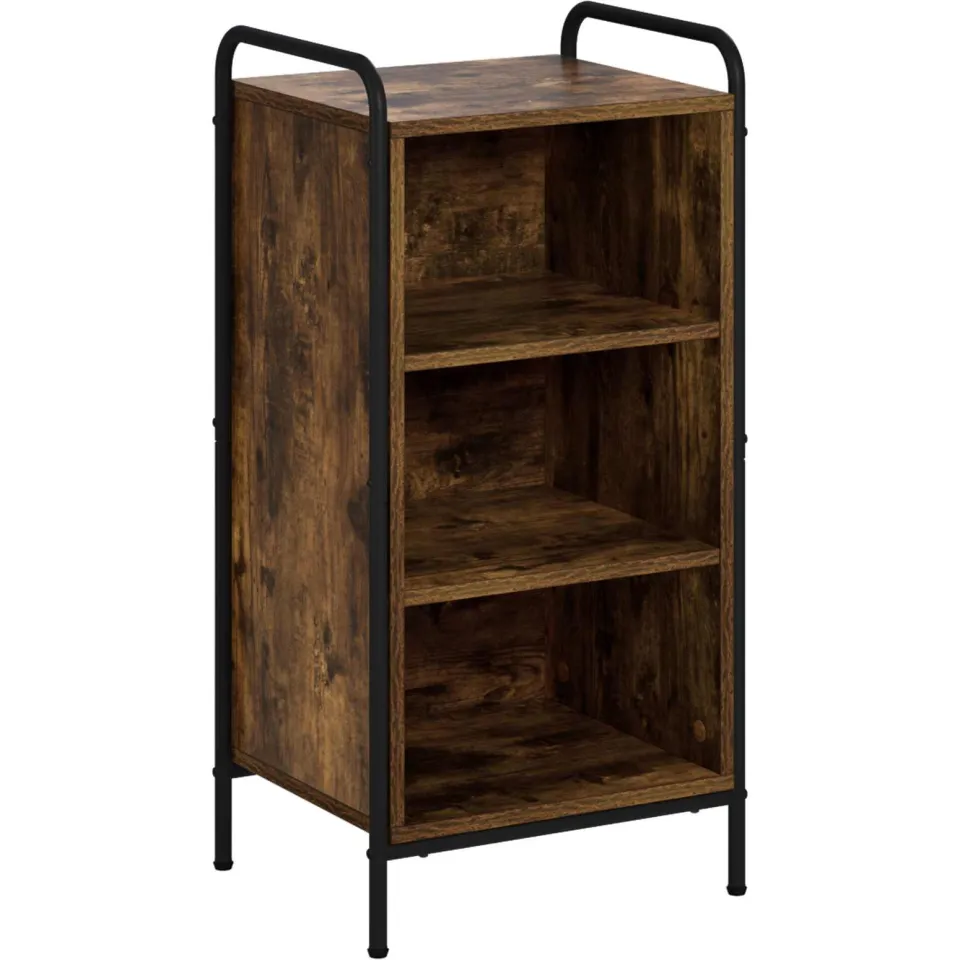vidaXL Dressoir Gerookt eiken 97 x 33 x 81 cm Bewerkt hout, foto 3