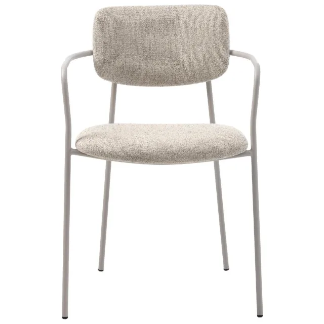 Nest of Nora Set van 2 - Nest of Nora Eetkamerstoelen Lavi - Stof - Offwhite Gebroken wit