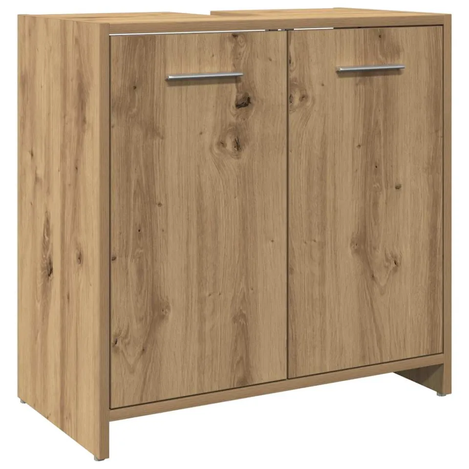 vidaXL Wastafelkast 60x33x60 cm bewerkt hout artisanaal eikenkleurig Bruin