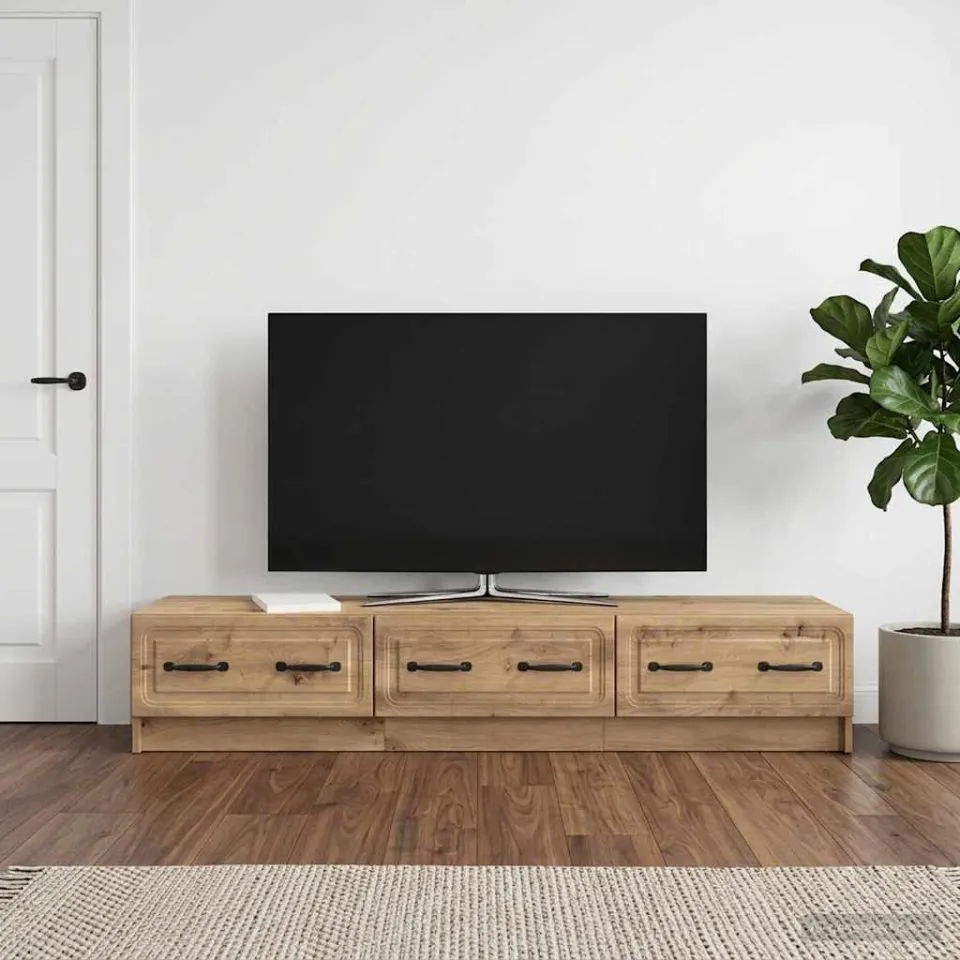 vidaXL TV-kast 147 x 34,5 x 27 cm Artisanaal eiken Bewerkt hout, foto 4
