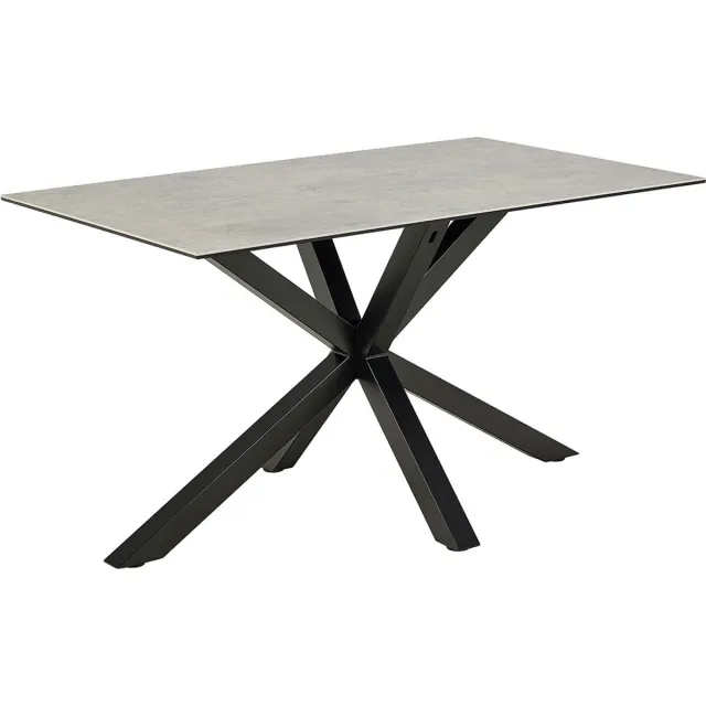 Giga Living Eettafel Harrie - Rechthoek Grijs Keramiek - 135x80x75,5cm