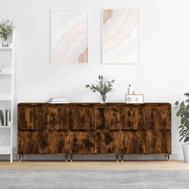 vidaXL Dressoirs 3 st bewerkt hout gerookt eikenkleurig, foto 2