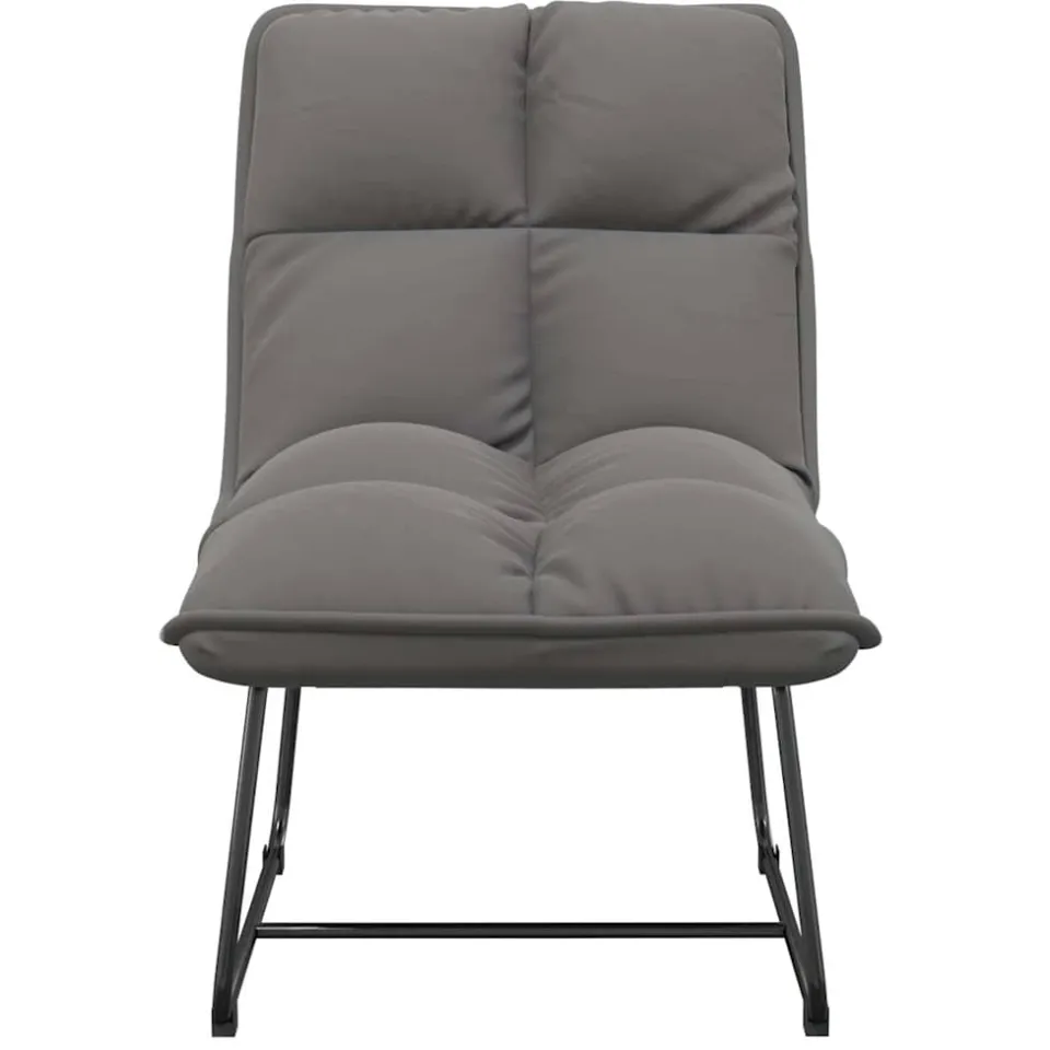 vidaXL Loungestoel met metalen frame fluweel lichtgrijs