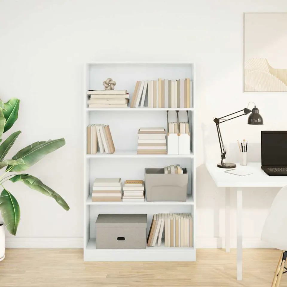 vidaXL Boekenkast 80x24x143 cm bewerkt hout wit, foto 2