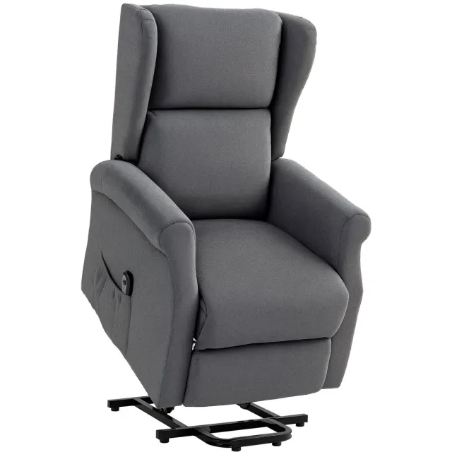 whiqutey Ligstoel Met Liftfunctie – Verstelbare Rugleuning, Draagvermogen Tot 200 kg, 72,5 x 94 x 109 cm, Donkergrijs