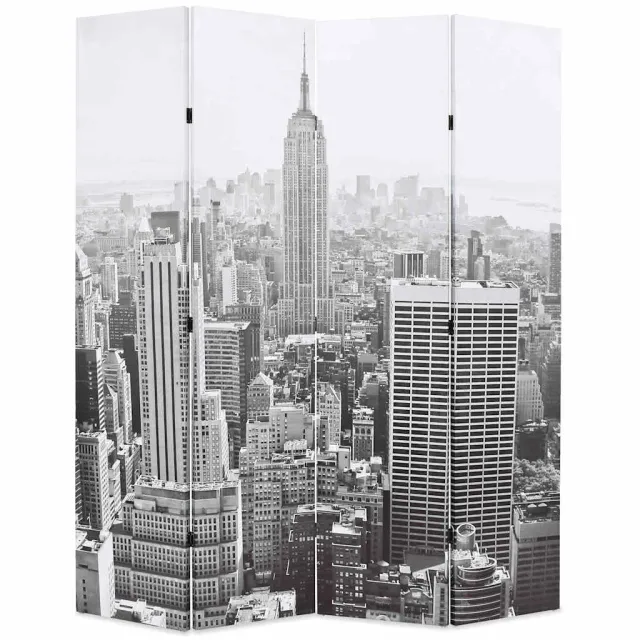vidaXL Kamerscherm New York bij daglicht 160x170 cm zwart en wit Meerkleurig