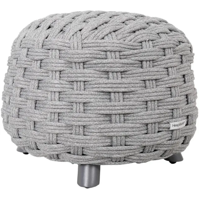 Hespéride Vlechtwerk-tuinpoef van aluminium OBBAE Gris graphite