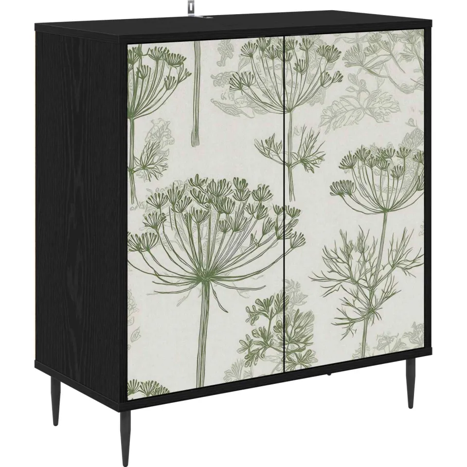 vidaXL Dressoir GOTHA Zwart eiken 69 x 33 x 76 cm Bewerkt hout, foto 3