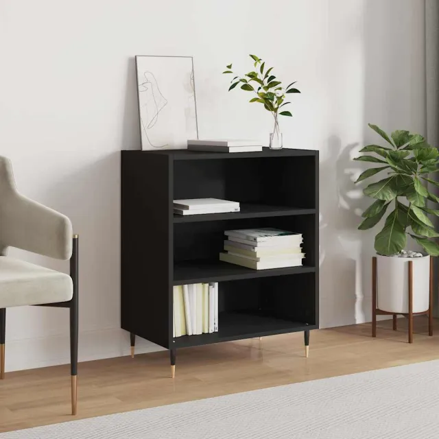 vidaXL Dressoir 57x35x70 cm bewerkt hout zwart, foto 2