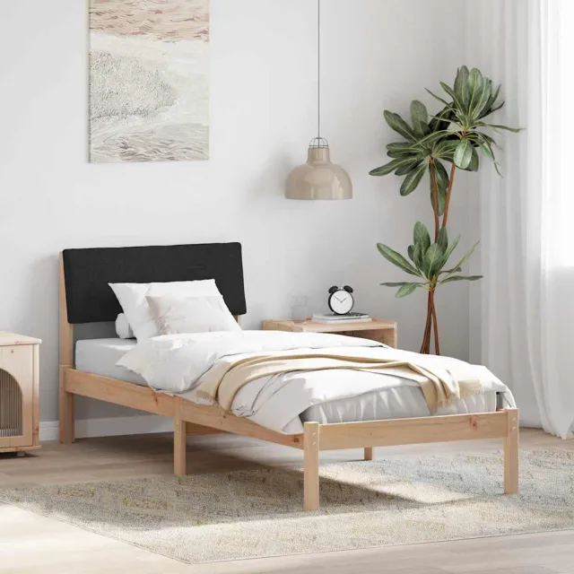 vidaXL Bedframe Bruin en zwart 75 x 190 cm Massief grenenhout