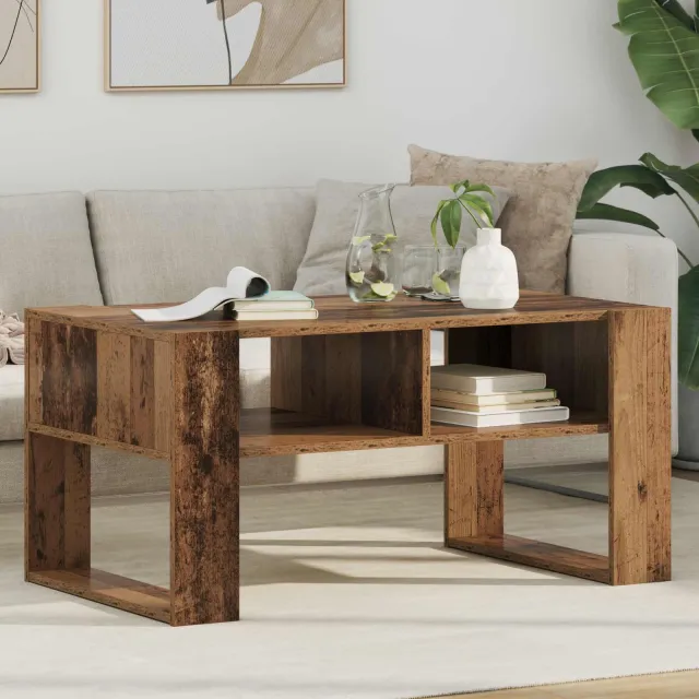 vidaXL Salontafel Oudhout 92 x 53 x 45 cm Bewerkt hout Bruin