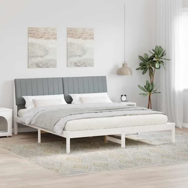 vidaXL Bedframe Lichtgrijs 180 x 200 cm Massief grenenhout
