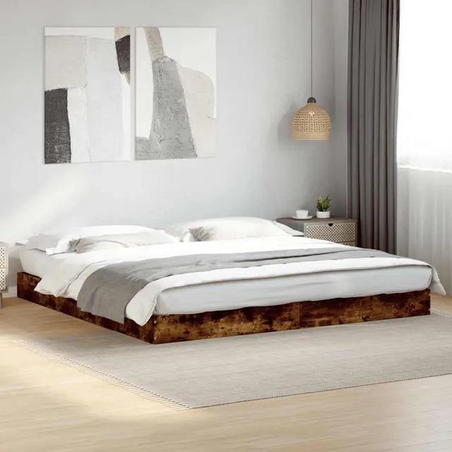 vidaXL Bedframe zonder matras hout gerookt eikenkleurig 180x200 cm Bruin