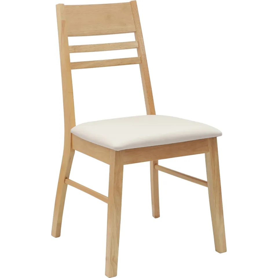 vidaXL Eettafelstoelen 2 st Massief Rubberhout Naturel 43 x 54 x 89 cm, foto 4