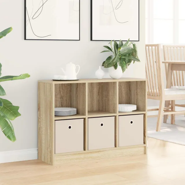 vidaXL Dressoir Sonoma Eiken 88,5 x 27,5 x 63,5 cm Bruin