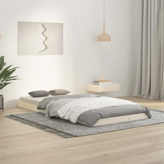 vidaXL Bedframe massief grenenhout wit 90x200 cm