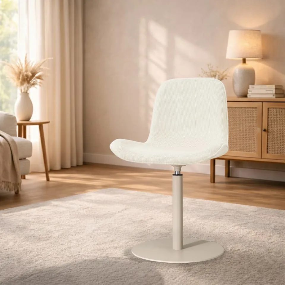 Nolon Niva-Fé draaibare tulp eetkamerstoel rib beige - beige onderstel, foto 2