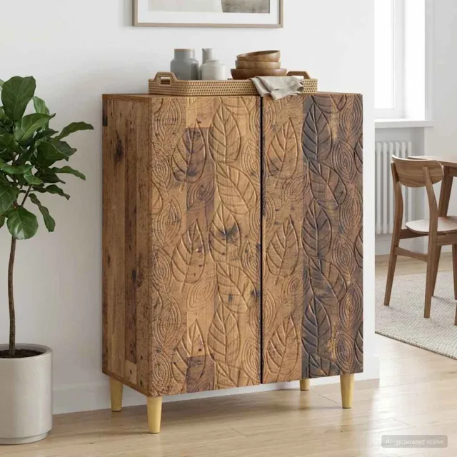 vidaXL Dressoir Oud hout 66 x 34,5 x 90 cm Bewerkt hout Bruin