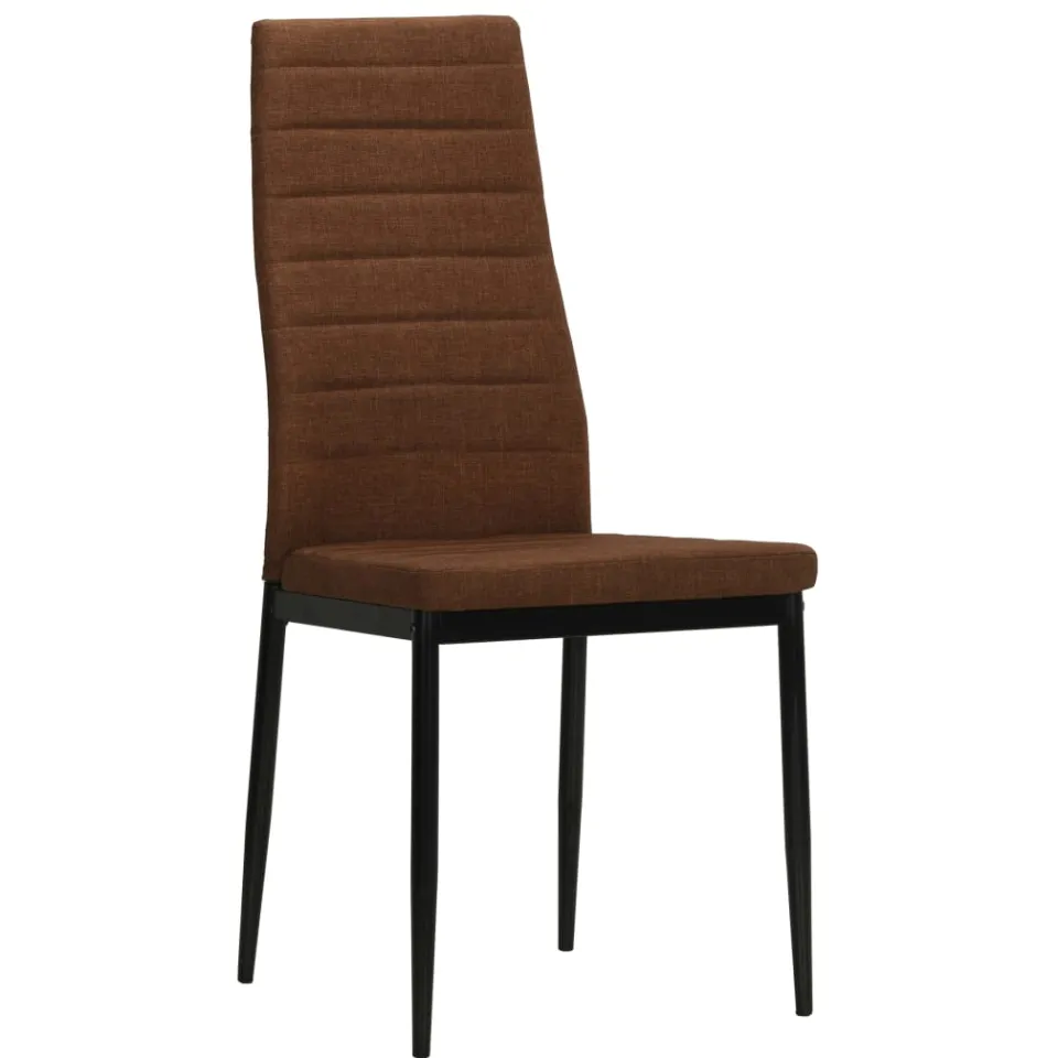 vidaXL Eetkamerstoelen 6 st stof bruin, foto 2