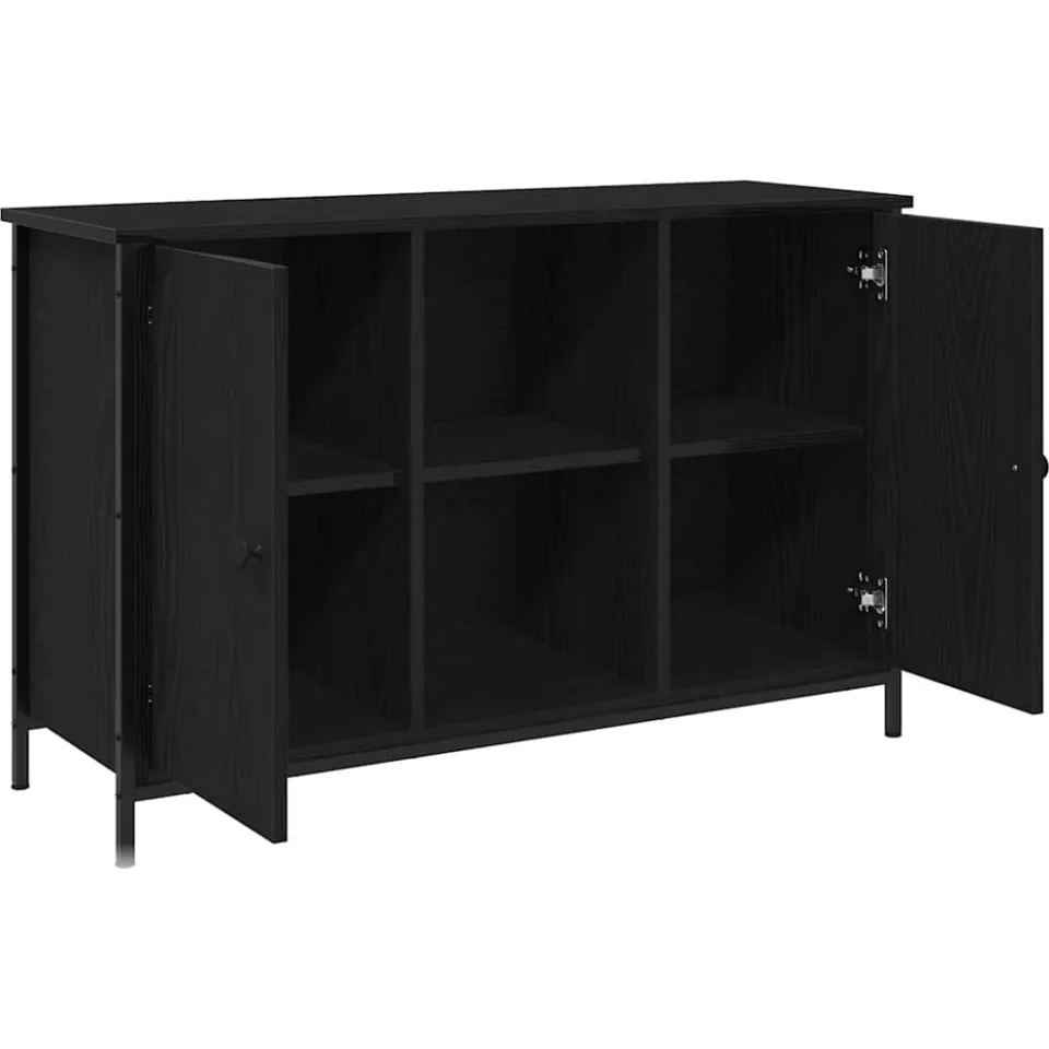 vidaXL Tv-meubelset 101 x 35 x 65 cm Zwart Eiken Bewerkt hout, foto 3