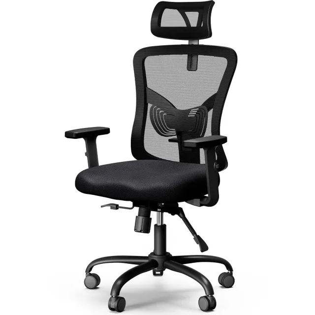 Duraxl Bureaustoel - Ergonomisch - Ademend mesh - Max. 136 kg Zwart