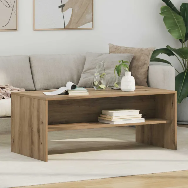 vidaXL Salontafel Artisan Eiken 100 x 50 x 40 cm Bewerkt hout Bruin