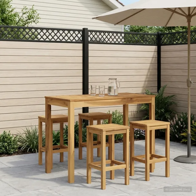 vidaXL Tuinbar Tafel LAREN Witgewassen 108,5 x 55 x 105 cm, foto 2