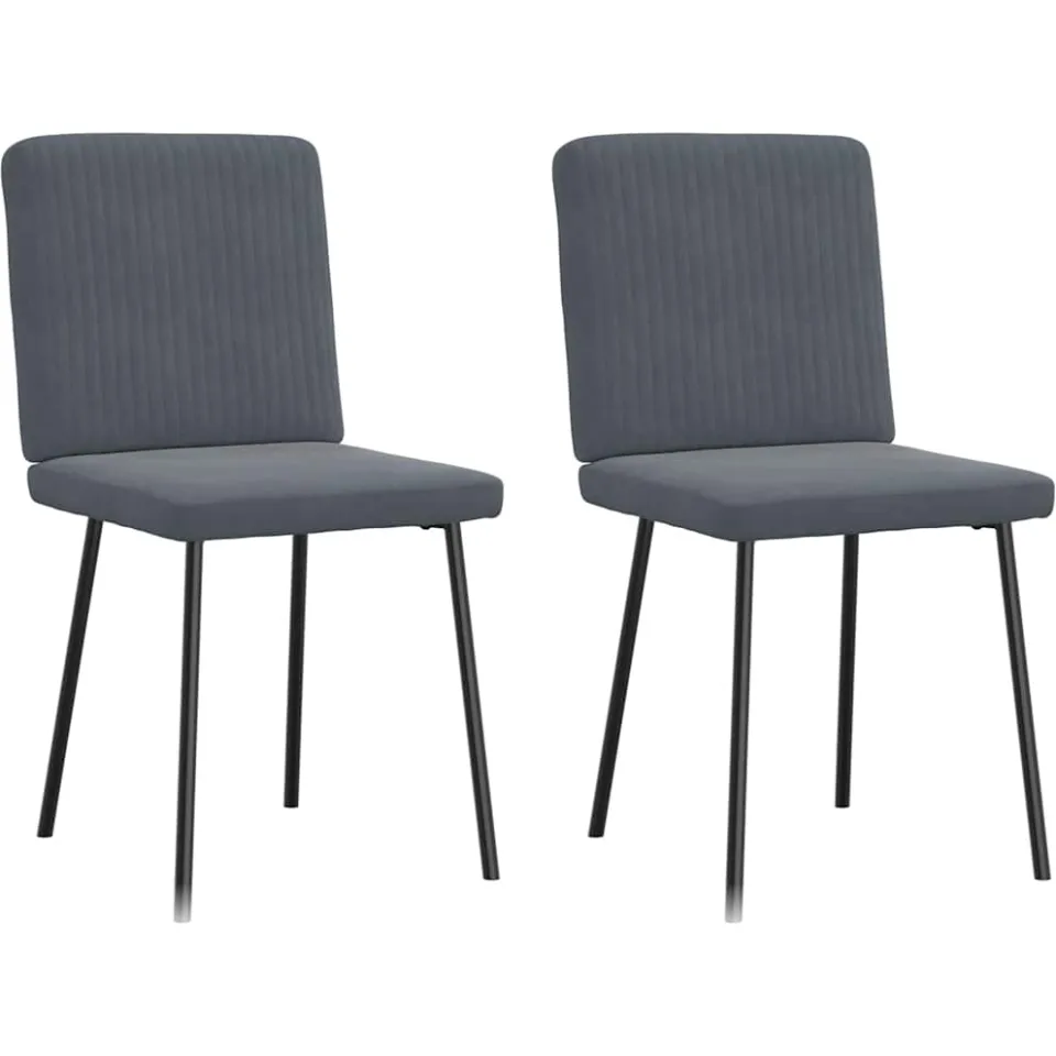 vidaXL Eetkamerstoelen 2 st fluweel donkergrijs grijs, foto 3