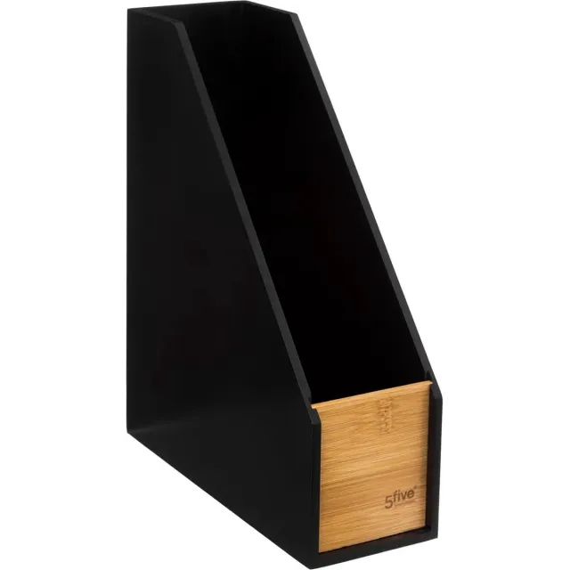 5Five® 5Five lectuurbak/tijdschriftcassette - zwart - B9 x D25 x H30 cm - hout