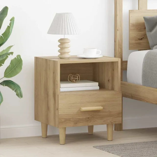 vidaXL Nachtkastje Artisan Eiken 40 x 35 x 47 cm Bewerkt hout Bruin