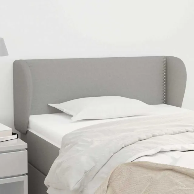 vidaXL Hoofdbord met randen 93x23x78/88 cm stof lichtgrijs grijs