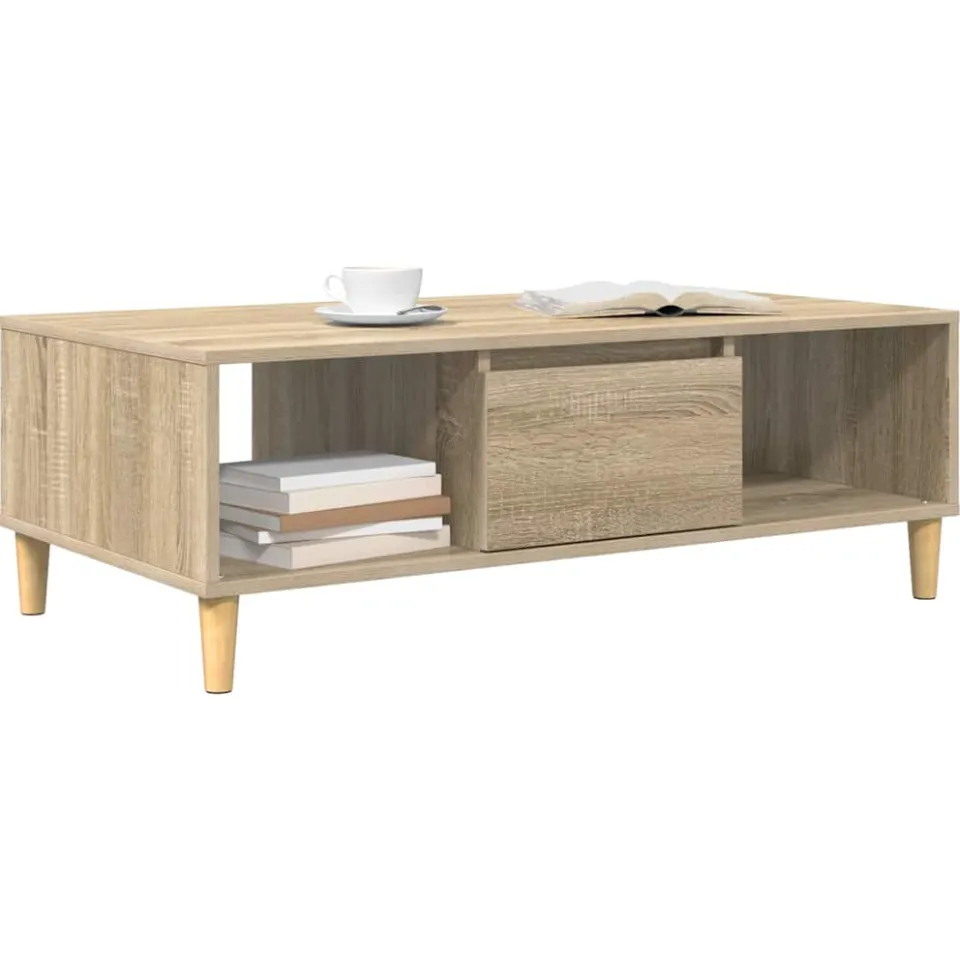vidaXL Salontafel Sonoma Eiken 102 x 55 x 35 cm Bewerkt hout, foto 2